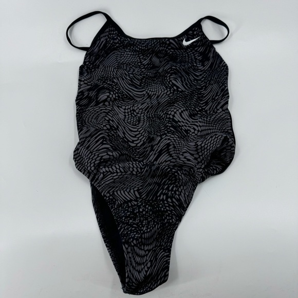 Nike Geo Alloy Poly Blend Nike Dri fit One Piece Swim Suit - Picture 3 of 9